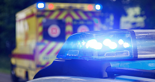 Blaulicht Polizei und Krankenwagen