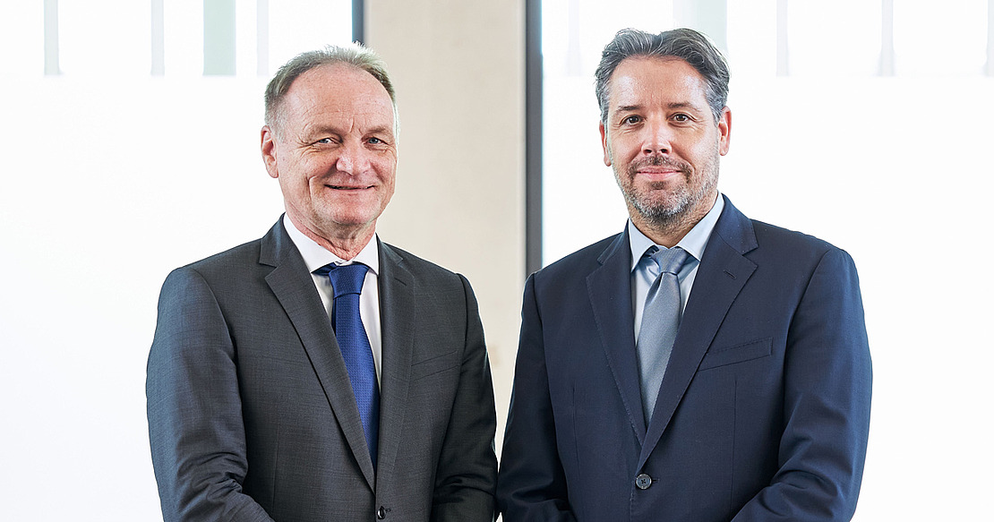 Prof. Dr. Andreas Seekamp und Prof. Dr. Markus Scheibel bilden die neue Führungsspitze der DGOU © Intercongress DGOU-Präsidenten 2024 Prof. Seekamp und Professor Scheibel