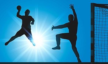 Silhouette von Handballspielern