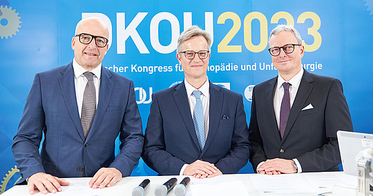 Prof. Dr. Steffen Ruchholtz, Prof. Dr. Maximilian Rudert und Prof. Dr. Christoph-Eckhard Heyde