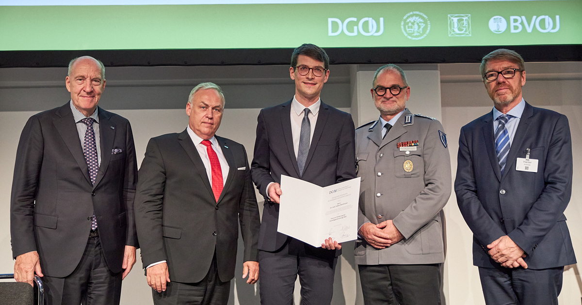 Verleihung des Preises zur Förderung der Grundlagenforschung 2022 der DGOU 